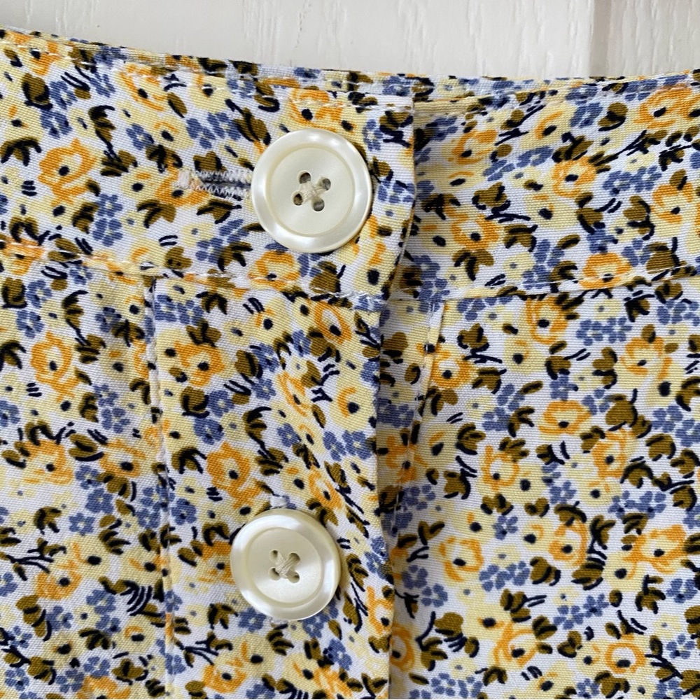 NWOT Gap Yellow Blue Floral A-lined Button Front Maxi Lined Skirt Size 4 - Picture 4 of 9